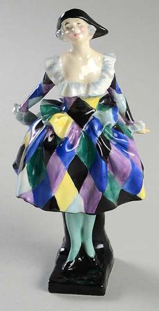 Royal Doulton Figurine Harlequinade-Purple,Black&Green - No Box