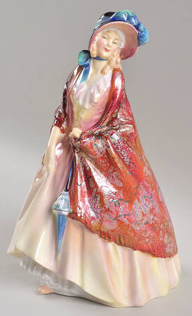 Royal Doulton Figurine Paisley Shawl-Red & Cream - Nb806, No Box