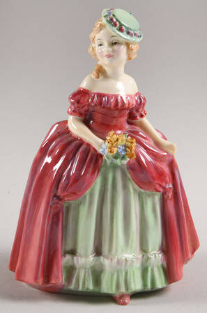 Royal Doulton Figurine Dainty May-Red&Green Dress - With Box Bx1963
