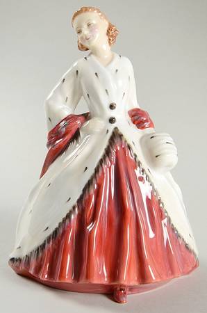 Royal Doulton Figurine The Ermine Coat-White/Red - No Box