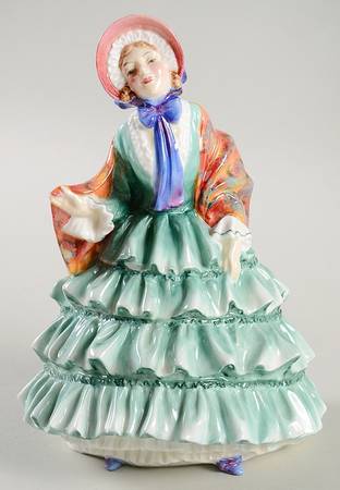 Royal Doulton Figurine Bon Jour-Green Dress - No Box Nb1849