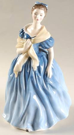 Royal Doulton Figurine Adrienne-Blue Dress - No Box