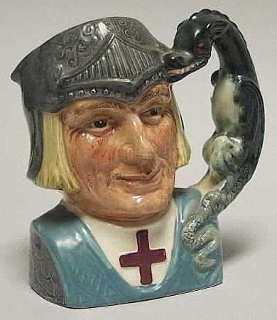 Character Jug St George-Small-Var 1-Dragon Handle - Nb813, No Box