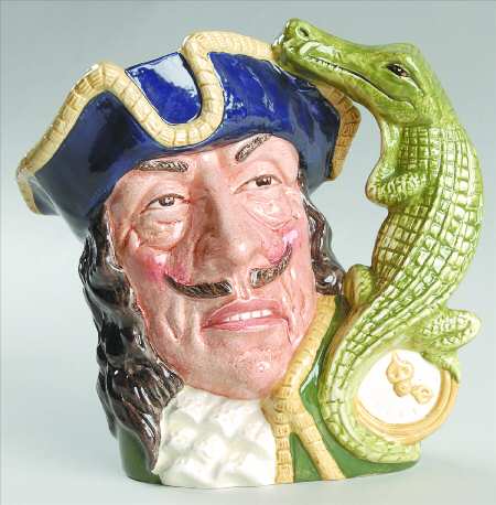 Character Jug Captain Hook-Large/Var 1 - With Box Bx864