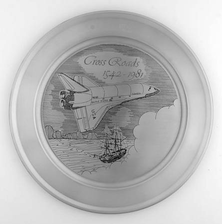 Reed & Barton Plate Crossroads-Shuttle Columbia - No Box