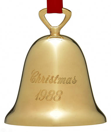 Goldplated Christmas Bell Gold Bell - Boxed
