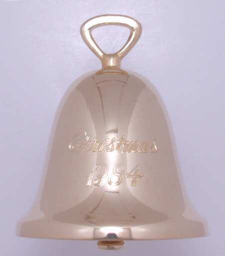 Goldplated Christmas Bell Gold Bell - With Box