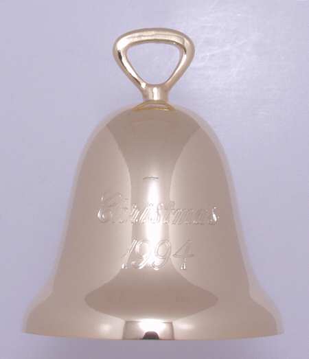 Goldplated Christmas Bell Gold Bell - Boxed
