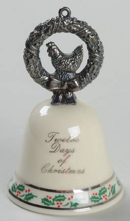 Twelve Days of Christmas Bell #2 3 French Hens - Boxed