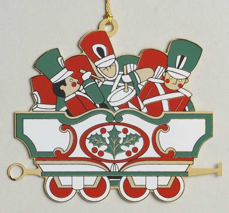Christmas Train Ornaments Marching Band Boxcar - Boxed