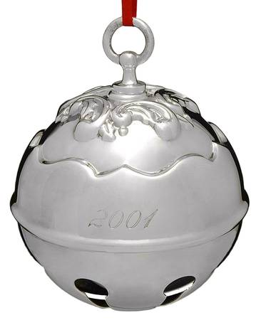 Holly Bell Ornament 2001 Holly Bell-Silverplate - Boxed
