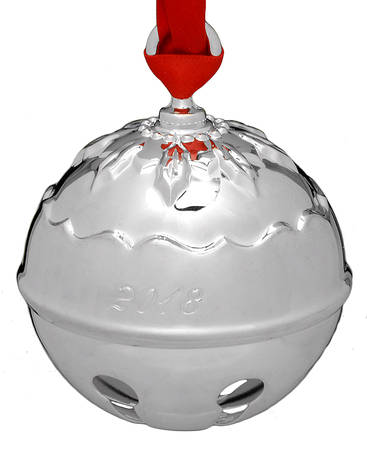 Holly Bell Ornament 2018-Holly Bell Silverplate - Boxed