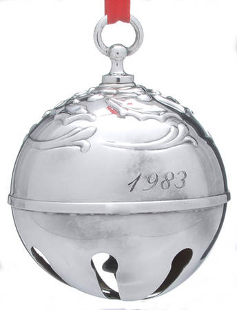 Holly Bell Ornament 1983 Holly Bell-Silverplate - Boxed