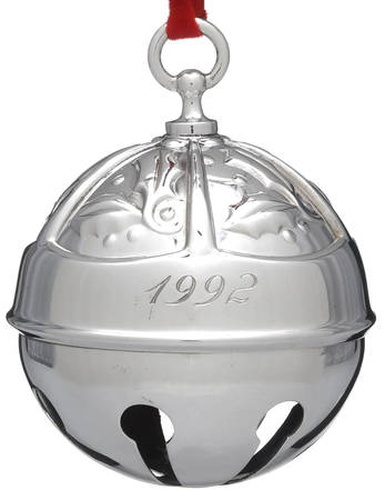 Holly Bell Ornament 1992 Holly Bell-Silverplate - Boxed