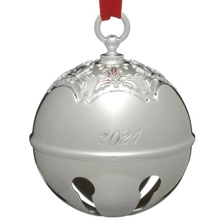 Holly Bell Ornament 2021-Holly Bell Silverplate - Boxed