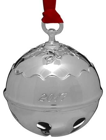 Holly Bell Ornament 2017-Holly Bell Silverplate - With Box