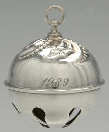 Holly Bell Ornament 1989 Holly Bell-Silverplate - Boxed