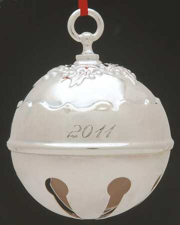Holly Bell Ornament 2011 Holly Bell-Silverplate - Boxed
