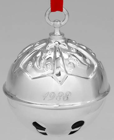 Holly Bell Ornament 1988 Holly Bell-Silverplate - No Box