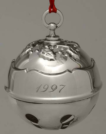 Holly Bell Ornament 1997 Holly Bell-Silverplate - Boxed