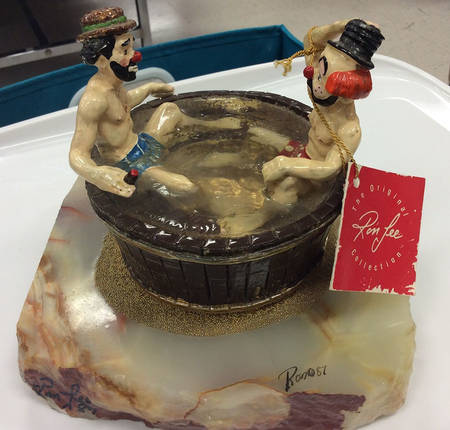 Clown Sculptures Clowns In A Washtub - No Box