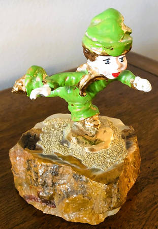 Clown Sculptures Young Boy Ice Skating - No Box