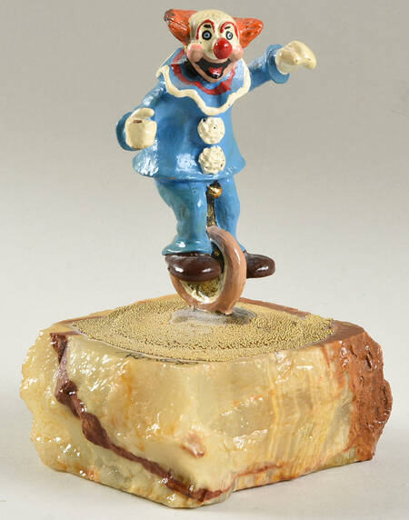 Clown Sculptures Bozo On Unicycle - No Box