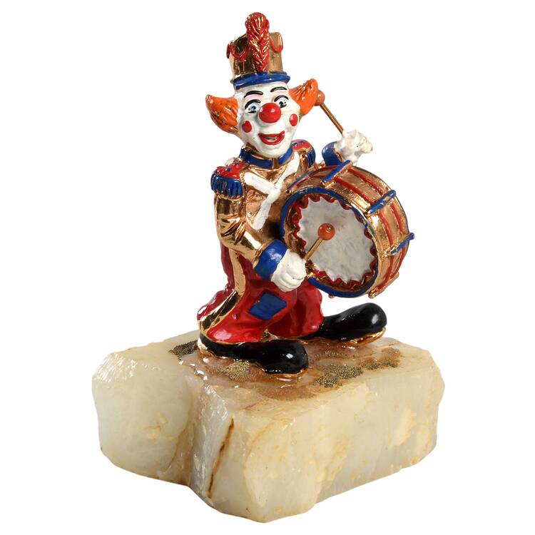 Clown Sculptures Bozo Playing Drums - No Box