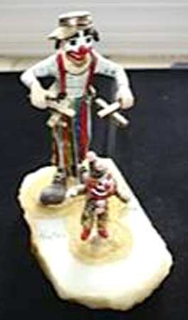 Clown Sculptures Marion With Marionette - No Box