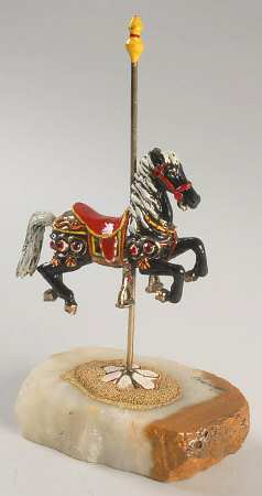 Clown Sculptures Carousel Horse - Black - No Box