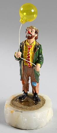 Clown Sculptures Jingles Holding Yellow Balloon - No Box