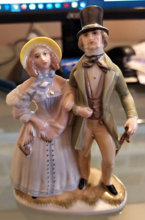Rosenthal Figurine Victorian Man And Woman-Color - No Box