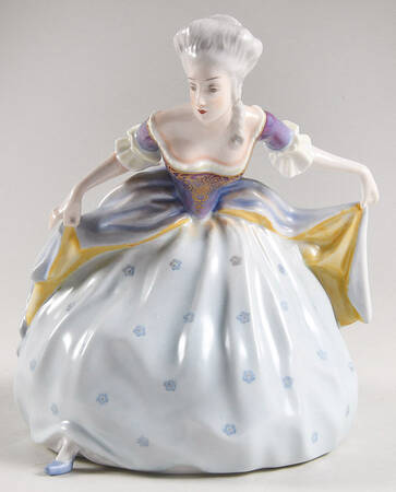 Rosenthal Figurine Empire Dancer- Purple And Blue - No Box