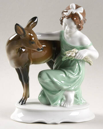 Rosenthal Figurine Girl With Fawn - No Box