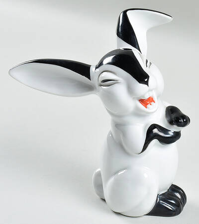 Rosenthal Figurine Laughing Rabbit-Black & White - No Box