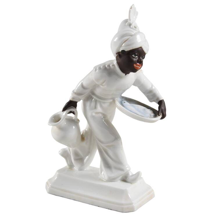 Rosenthal Figurine Moor W/ Fish Plate-White - No Box