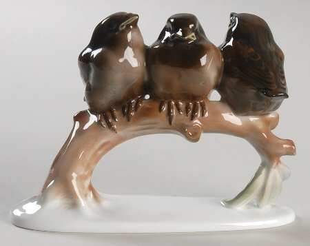 Rosenthal Figurine Sparrows - Brown - No Box