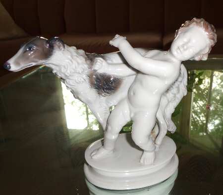 Rosenthal Figurine Cherub With Whippet - No Box