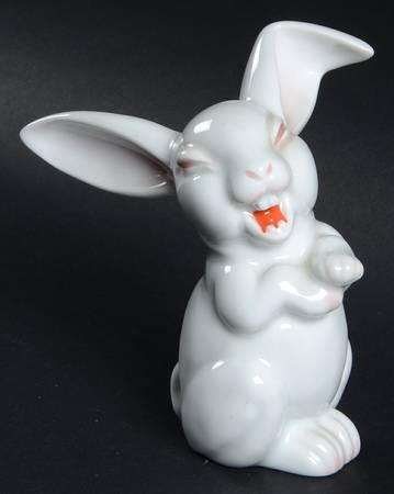 Rosenthal Figurine Laughing Rabbit-Pink Accent - No Box