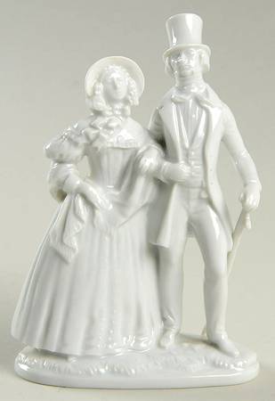 Rosenthal Figurine Victorian Man And Woman-White - No Box