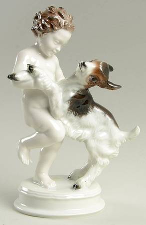 Rosenthal Figurine Cherub With Kid-White - No Box