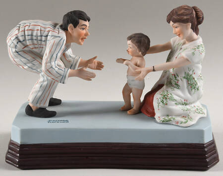 Rockwell Museum Figurine Baby's First Step-Musical - Boxed