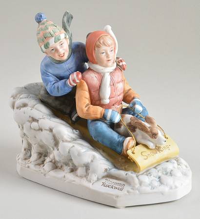 Rockwell Museum Figurine Downhill Racer - Boxed