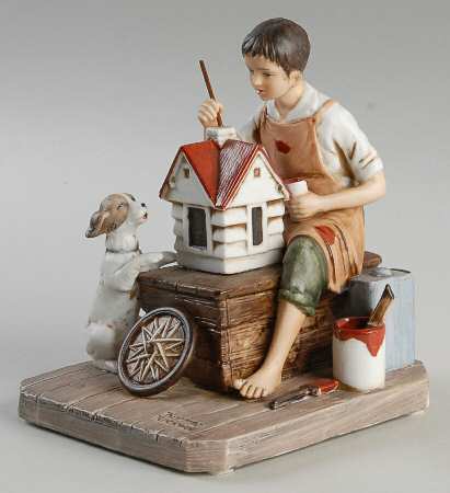 Rockwell Museum Figurine A Doll House For Sis - Boxed