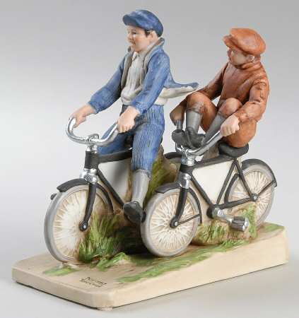 Rockwell Museum Figurine Bicycle Boys - Boxed