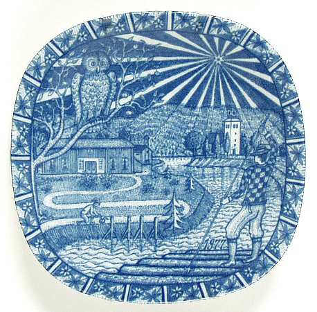 Rorstrand Christmas Plate Nils In Varmland - Boxed