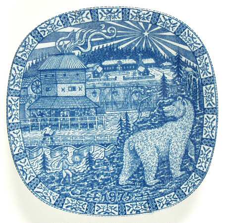 Rorstrand Christmas Plate Nils In Vastmanland - Boxed
