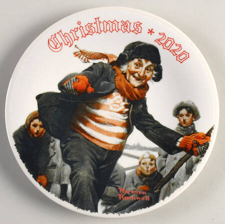 Annual Christmas Plate Gramps Skating - No Box