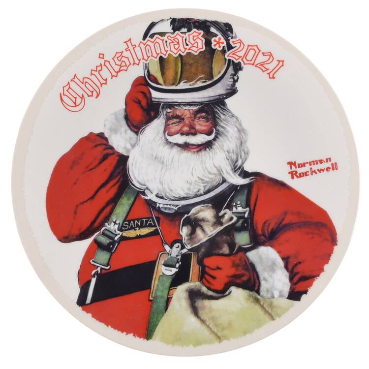 Annual Christmas Plate Space Age Santa - No Box