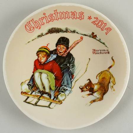 Annual Christmas Plate Young Love-Sledding - No Box